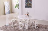 One Table with Four Stools Wooden Dining Set (M-X1026)