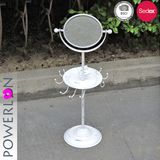 Powerlon Antique Standing Coat Rack with Mirror