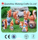 Garden Animal Polyresin Statue for Solar Light Function Squirrel Figurine