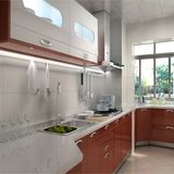 American Style Solid Wood Kitchen Cabinet, MDF High Glossy Kitchen Furniture