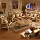 Classic Leather Sofa with Table for Home Furniture (508A)