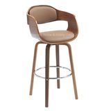 Walnut Veneered Bentwood Barstool