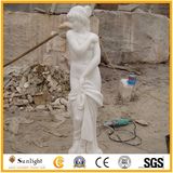 Carving Stone Statue White Jade Marble Sculpture for Garden Decoration