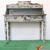 Handmade Indoor Distressed Wood Carved Console Table