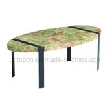 Oval Artificial Marble Table with Metal Base (SP-GT431)