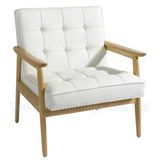 Hotel Leather Upholstery Wooden Lounge Armrest Chair (SP-EC729)