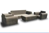 Folding Rattan Balcony Sofa Set with Coffee Table