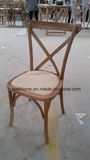 Vintage Oak Wood Cross Back Chairs