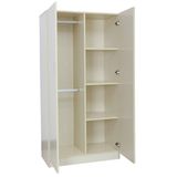 Customizable Simple 2 Doors White Wardrobe