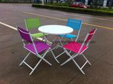 Foldable Round Table Ring and Textilene Chair