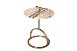 Simple Style Side Table with Nature Marble Top and Steel Leg