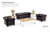 Wooden Top Office Low Coffee Table with Metal Frame