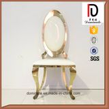 Oval Egg Shape Back Golden Stainless Steel Chair