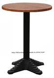 Industrial Dining Restaurant Iron Steel Leg Wooden Top Table