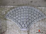 Fan Shape Grey Granite Paving Cobblestones on Mesh for Landscape