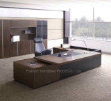 High Quality Black L Shaped Wooden Boss Executive Table (HF-SIG326)