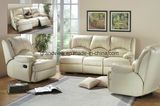 Lifestyle Real Top Leather Sofa, Loveseat, Chair with Drop Down Table, 5 Recliners