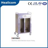 Dp-T005 High Quality Hospital Stainless Steel Record Trolley