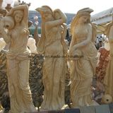Yellow Marble Sculpture for Garden Fountain