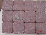 Red Porphyry Cubestone, Cobblestone, Granite Tumbled Cobble Stone for Paving