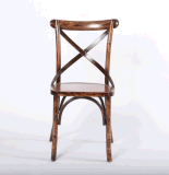 Oak Wood Antique Color Cross Back Chair for Restaurant