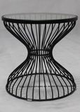 Morden Replica Restaurant Leisure Furniture Metal Wire Glass Dining Table