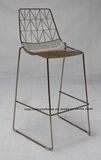 Classic Metal Dining Stackable Bend Side Wire Bar Chair