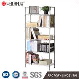 Hot Sale 5 Tiers Sliver Metal Wire Book Display Rack for Home/Office