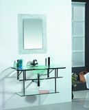 Tempered Glass One Piece Basin with S/S Bracket