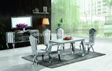 Tempered Glass or Imitated Wood Top or Marble Stainless Steel Dining Table