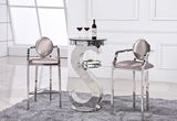 High Back Stainless Steel Bar Chair with Fabric Cushion
