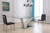 2107 Newest Model Mirror Silver Vo Stainless Steel Dining Table