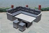 Restaurant Rattan Patio Garden Lounge Polywood Home Hotel Office Outdoor Sofa (J545-POL)