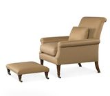 Modern Fabric Leisure Sofa Chair Hotel Room Single Sofa with Ottoman