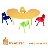 Half-Moon Yellow Height Adjustable Kids Activity Tables with Laminated Top