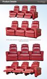 Red Stadium Seats Steel Frame (T016-S)