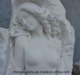 Big Mabrle Stone Statue Sculpture with White Beauty Lady The Mabrle Statues