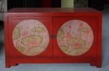 Chinese Antique Furniture 2 Doors Painted Cabinet Lwb851