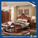 Rui Fu Xiang B268c Wooden Bed with Hand Carved Pattern
