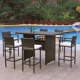 All Weather Wicker Rattan Coffee Bar Stool Outdoor Furniture Set (TG-JW84)