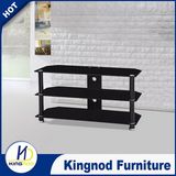 Modern Design Cheap Black Glass Metal TV Stand