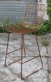 Metal Dining Restaurant Leisure Garden Side Wire Bar Chairs