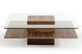 Pomotional Square Glass & Wood Jesper Coffee Table