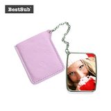 Leather Cased Lady Metal Rectangular Makeup Mirror (JB15)