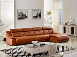 Simple Design L Shape Leather Sofa with Chaise