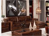 Brown Color Restaurant Hotel Furniture Leather Sofa Sets Design