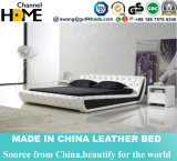 Hot-Selling European Modern White Genuine Leather Bed for Home (HC326)