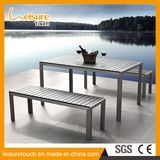 New Style Simple Garden Outdoor Furniture Wiredrawing Aluminum Polywood Chair Table Set