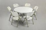 4FT Blow Molding Plastic Round Folding Table, Banquet Table
