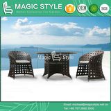 New Design Wicker Dining Set Rattan Chair Coffee Set Outdoor Dining Set Garden Wicker Round Table (Magic Style)